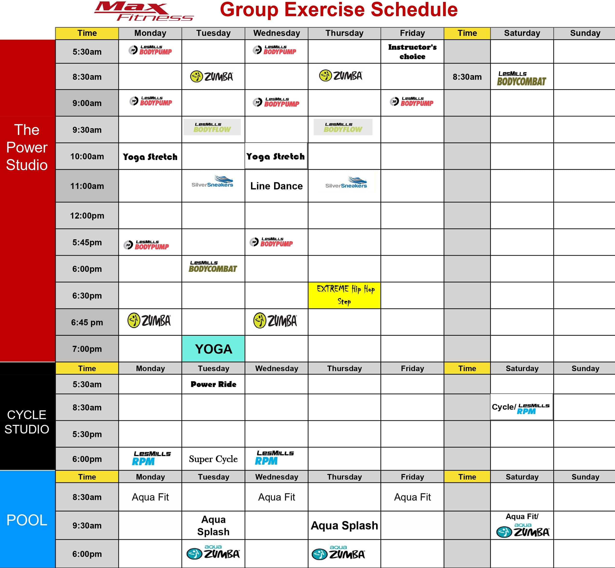 Max fitness aiken-push schedule